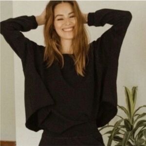 Jackson Rowe Yucca Oversized Crewneck Sweatshirt Black size XSmall